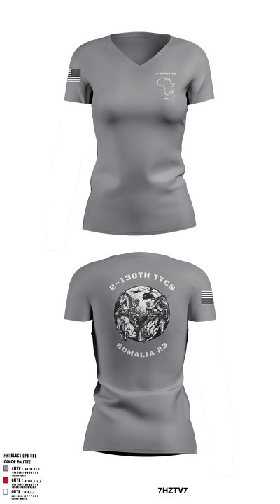 2-130th TTCS 72219960 Women's Short Sleeve V-neck Shirt - 5