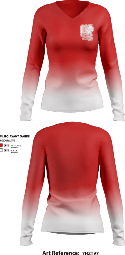 Detour High School 89406679 Women's Long Sleeve V-neck Shirt - 1