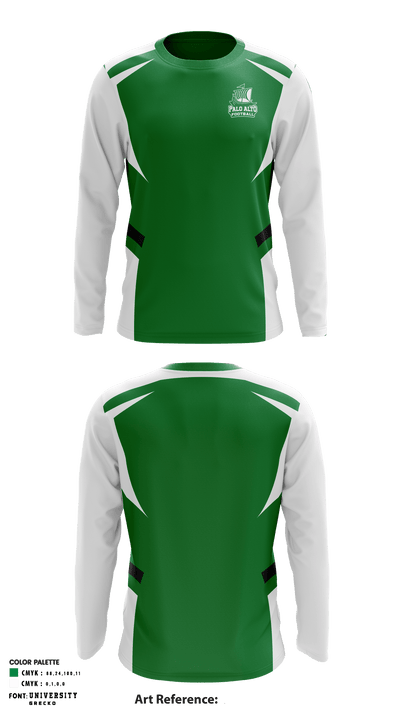 Palo Alto High School Football 74220042 Long Sleeve Performance Shirt - 1
