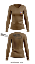 732nd 5-113 FA B Battery MST 32586905 Women's Long Sleeve V-neck Shirt - 3