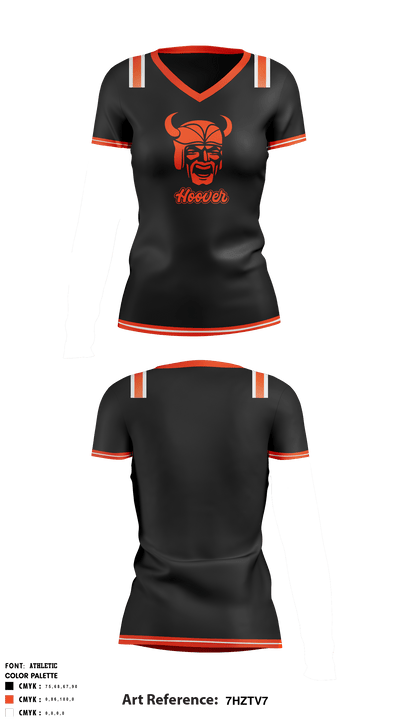 North Canton Hoover Football 75864683 Women's Short Sleeve V-neck Shirt - 1