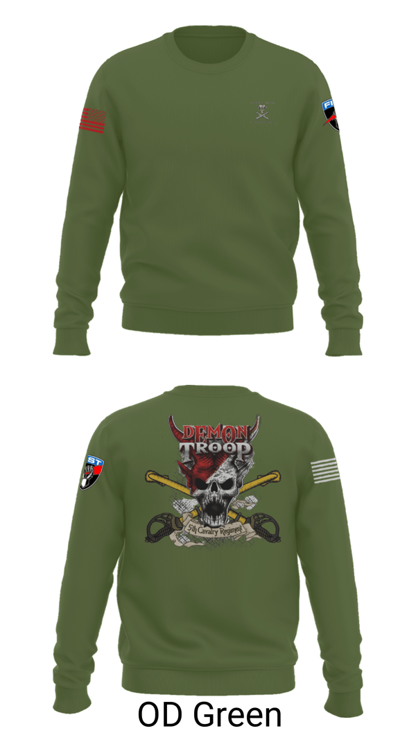 Crew Neck Sweatshirt, , Army, Teamtime, Team time, sublimation, custom sports apparel, team uniforms, spirit wear, spiritwear, sports uniforms, custom shirts, team store, custom team store, fundraiser sports, apparel fundraiser
