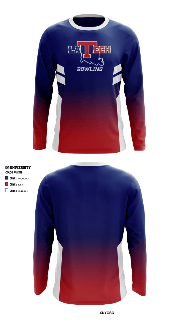 Long Sleeve Performance Shirt, Louisiana Tech University Bowling, Bowling, Teamtime, Team time, sublimation, custom sports apparel, team uniforms, spirit wear, spiritwear, sports uniforms, custom shirts, team store, custom team store, fundraiser sports, apparel fundraiser