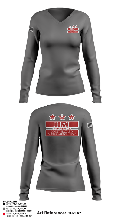 JHAT 14476812 Women's Long Sleeve V-neck Shirt - 2