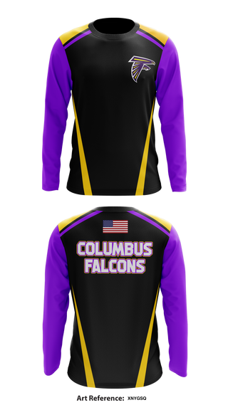 Columbus Falcons 13835773 Long Sleeve Performance Shirt - 1