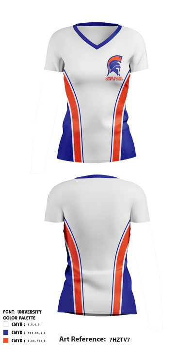 James Island Charter High School Cheer 5299934 Women's Short Sleeve V-neck Shirt - 1