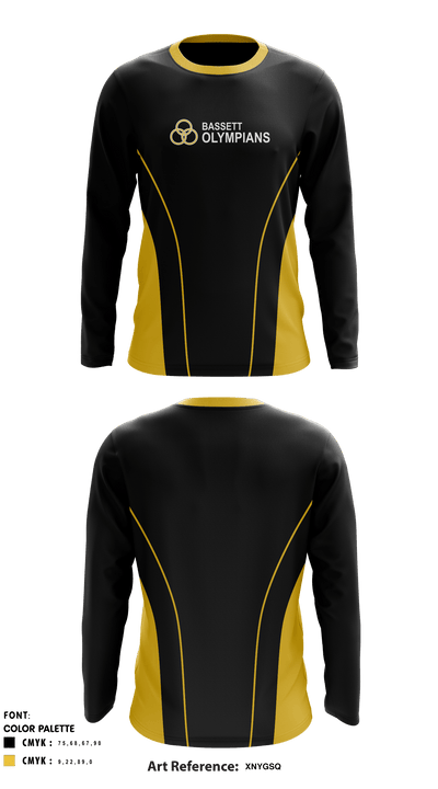Bassett High School Cheer 22060003 Long Sleeve Performance Shirt - 1
