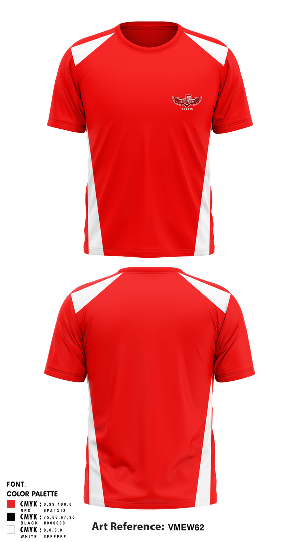 Short Sleeve Performance Shirt, Renton Redhawks, Tennis, Teamtime, Team time, sublimation, custom sports apparel, team uniforms, spirit wear, spiritwear, sports uniforms, custom shirts, team store, custom team store, fundraiser sports, apparel fundraiser