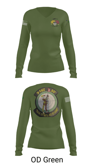 Women's Long Sleeve Vneck Shirt, , Army, Teamtime, Team time, sublimation, custom sports apparel, team uniforms, spirit wear, spiritwear, sports uniforms, custom shirts, team store, custom team store, fundraiser sports, apparel fundraiser