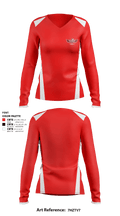 Renton Redhawks 34124165 Women's Long Sleeve V-neck Shirt - 2