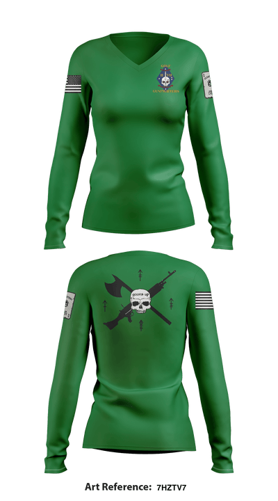 Gunfighters 67684363 Women's Long Sleeve V-neck Shirt - 1