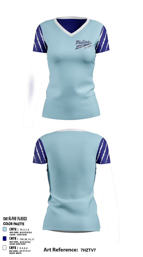 Women's Short Sleeve Vneck Shirt, Glen Ellyn Girls Softball, Spirit Store, Teamtime, Team time, sublimation, custom sports apparel, team uniforms, spirit wear, spiritwear, sports uniforms, custom shirts, team store, custom team store, fundraiser sports, apparel fundraiser