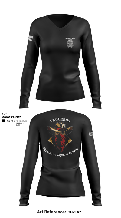 539th MP DET 80028387 Women's Long Sleeve V-neck Shirt - 1