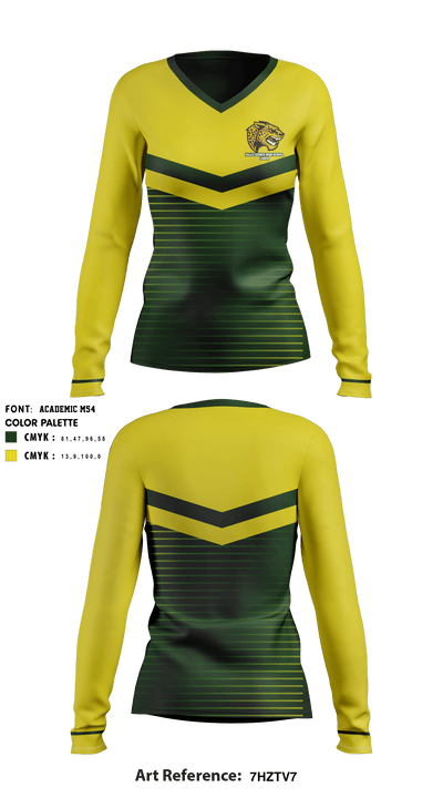 Falls Church High School Cheer 79566332 Women's Long Sleeve V-neck Shirt - 1