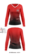Howe Lions 84035726 Women's Long Sleeve V-neck Shirt - 1