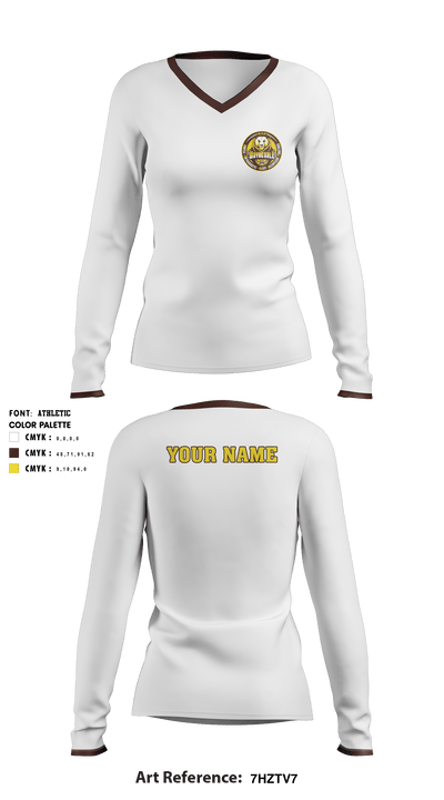 Waynedale High School Basketball 66944110 Women's Long Sleeve V-neck Shirt - 2