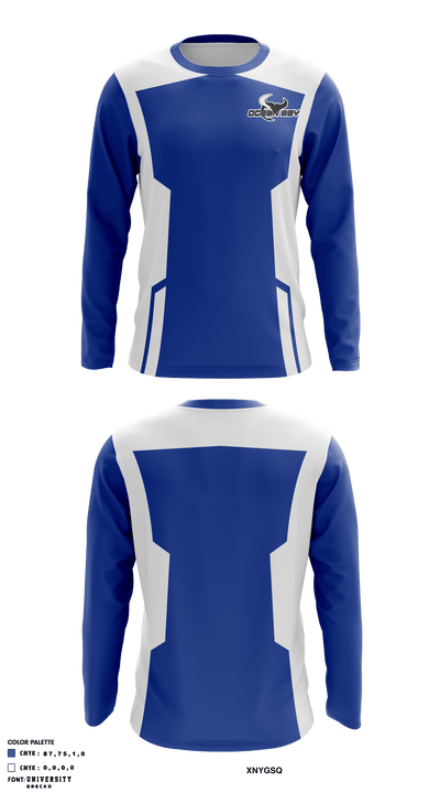 Ocean Bay Middle School Football 5142363 Long Sleeve Performance Shirt - 1