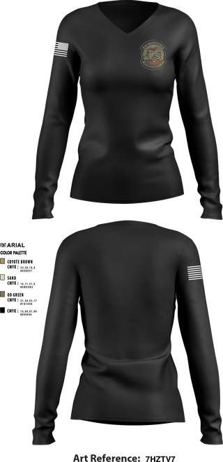 Women's Long Sleeve Vneck Shirt, , Air Force, Teamtime, Team time, sublimation, custom sports apparel, team uniforms, spirit wear, spiritwear, sports uniforms, custom shirts, team store, custom team store, fundraiser sports, apparel fundraiser