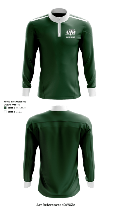 North Hall High School Swimming 67249085 Quarter Zip Jacket - 2