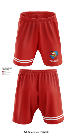 Athletic Shorts With Pockets, James Monroe High School Baseball, Baseball, Teamtime, Team time, sublimation, custom sports apparel, team uniforms, spirit wear, spiritwear, sports uniforms, custom shirts, team store, custom team store, fundraiser sports, apparel fundraiser