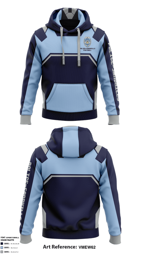 Hoodie, Police Youth Football, School Spirit Store, Teamtime, Team time, sublimation, custom sports apparel, team uniforms, spirit wear, spiritwear, sports uniforms, custom shirts, team store, custom team store, fundraiser sports, apparel fundraiser