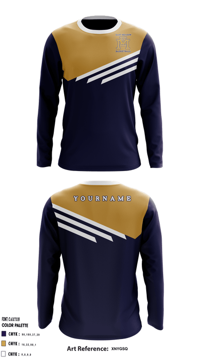 East Meadow High School Basketball 25395944 Long Sleeve Shooting Shirt - 1