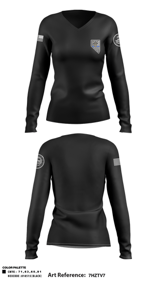 Women's Long Sleeve Vneck Shirt, , Police, Teamtime, Team time, sublimation, custom sports apparel, team uniforms, spirit wear, spiritwear, sports uniforms, custom shirts, team store, custom team store, fundraiser sports, apparel fundraiser