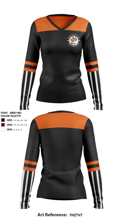 Edwardsville High School Field Hockey 2485341 Women's Long Sleeve V-neck Shirt - 1