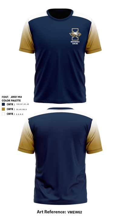 Independence High School Bowling 33864796 Short Sleeve Performance Shirt - 1