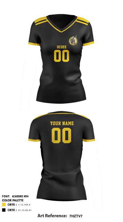 Ocoee High School Volleyball 86759359 Women's Short Sleeve V-neck Shirt - 2