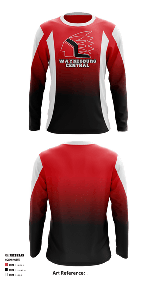 Long Sleeve Performance Shirt, Waynesburg Central High School Cheer, School Spirit Store, Teamtime, Team time, sublimation, custom sports apparel, team uniforms, spirit wear, spiritwear, sports uniforms, custom shirts, team store, custom team store, fundraiser sports, apparel fundraiser