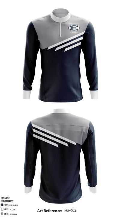 Elbert County High School Basketball 7495587 Quarter Zip Jacket - 1