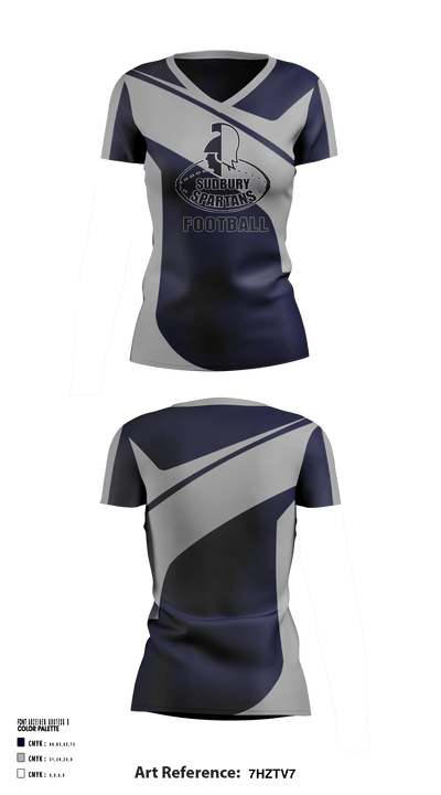 Sudbury Spartans 95622360 Women's Short Sleeve V-neck Shirt - 1