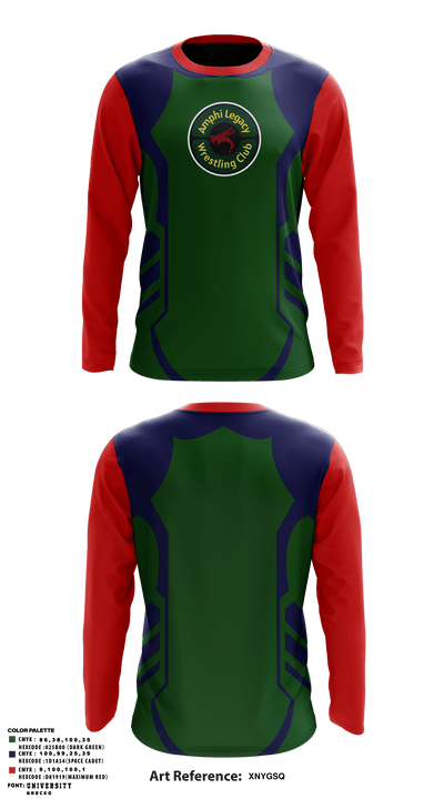 Amphi Legacy Wrestling Club 71655946 Long Sleeve Performance Shirt - 2