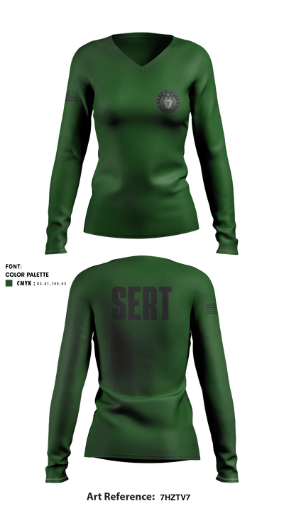 Hays County SERT 8784666 Women's Long Sleeve V-neck Shirt - 1