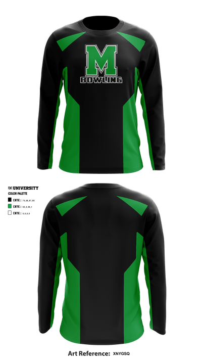 Mason High School Bowling 62393020 Long Sleeve Performance Shirt - 1