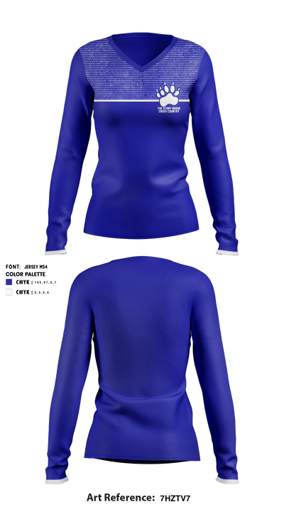 The Stony Brook School Cross Country 88084851 Women's Long Sleeve V-neck Shirt - 1