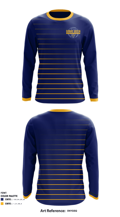 Grand Haven High School Water Polo 71002455 Long Sleeve Performance Shirt - 1