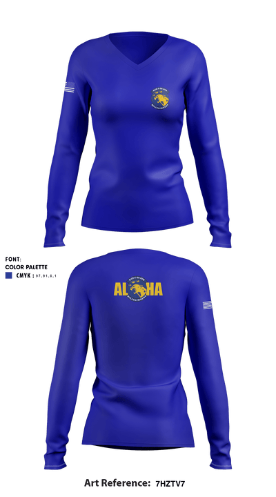 B co 3-25 Hillclimbers 19781489 Women's Long Sleeve V-neck Shirt - 1