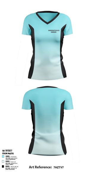 Women's Short Sleeve Vneck Shirt, Chesapeake, Cheer, Teamtime, Team time, sublimation, custom sports apparel, team uniforms, spirit wear, spiritwear, sports uniforms, custom shirts, team store, custom team store, fundraiser sports, apparel fundraiser