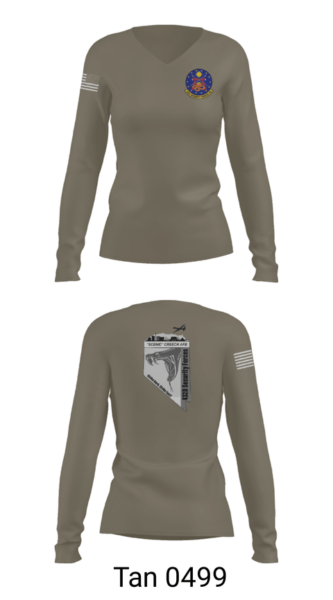 Women's Long Sleeve Vneck Shirt, , Air Force, Teamtime, Team time, sublimation, custom sports apparel, team uniforms, spirit wear, spiritwear, sports uniforms, custom shirts, team store, custom team store, fundraiser sports, apparel fundraiser