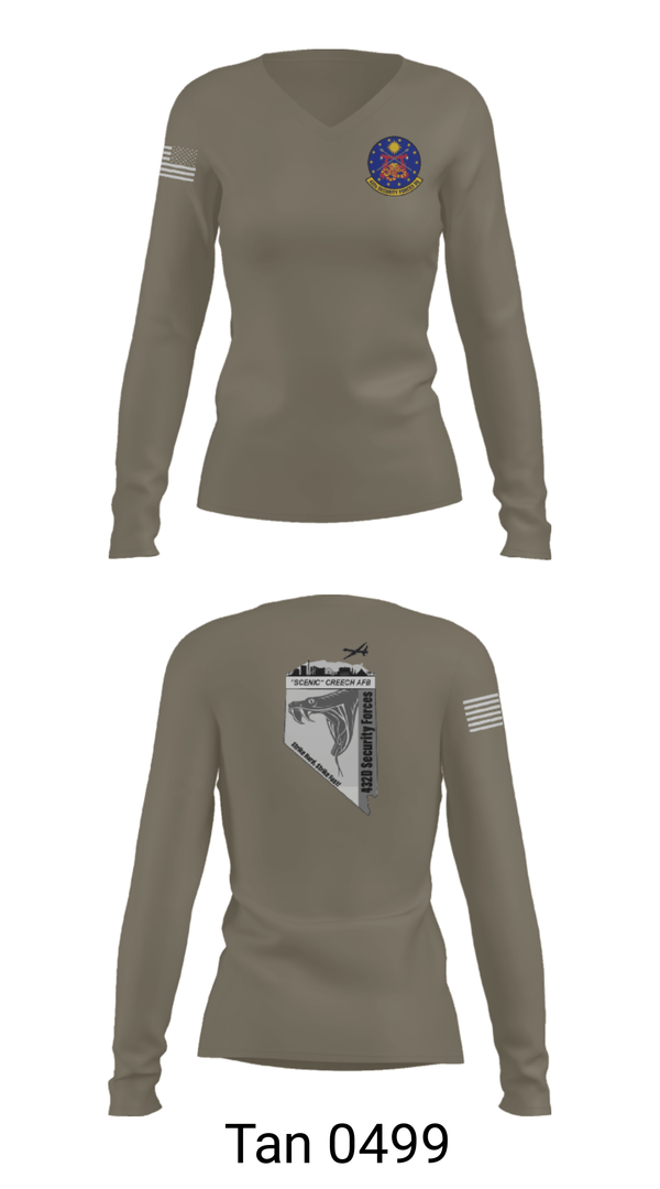 Women's Long Sleeve Vneck Shirt, , Air Force, Teamtime, Team time, sublimation, custom sports apparel, team uniforms, spirit wear, spiritwear, sports uniforms, custom shirts, team store, custom team store, fundraiser sports, apparel fundraiser