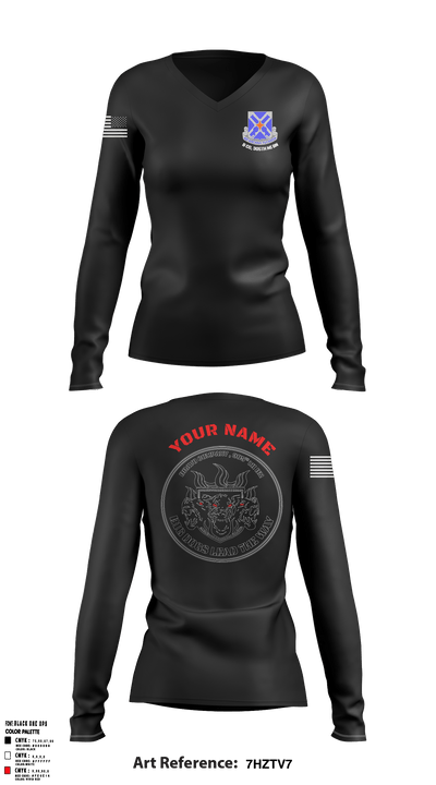 Bravo, 305th MI BN 32687381 Women's Long Sleeve V-neck Shirt - 4