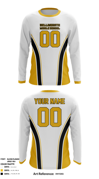 Long Sleeve Performance Shirt, Bellingrath Middle School Football, Football, Teamtime, Team time, sublimation, custom sports apparel, team uniforms, spirit wear, spiritwear, sports uniforms, custom shirts, team store, custom team store, fundraiser sports, apparel fundraiser