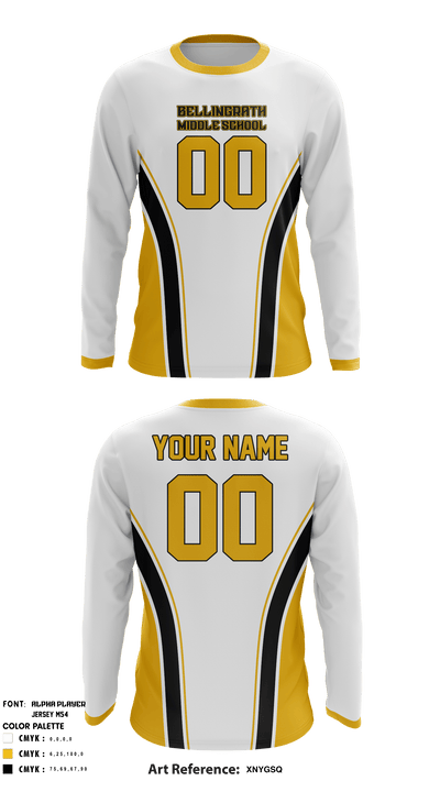 Bellingrath Middle School Football 75915550 Long Sleeve Performance Shirt - 2