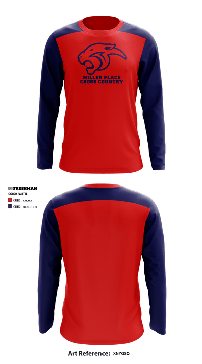 Miller Place High School Cross Country 52372900 Long Sleeve Performance Shirt - 1