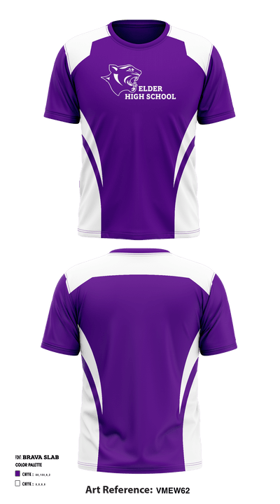 Elder High School Swimming 75607242 Short Sleeve Performance Shirt - 1