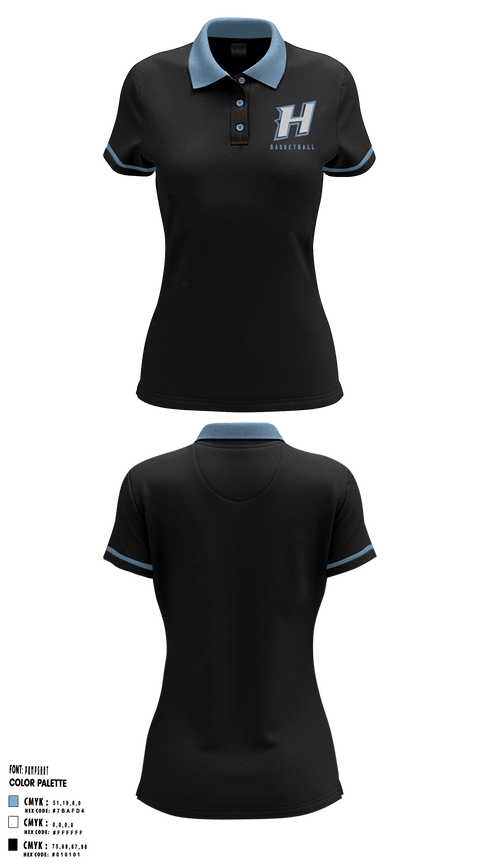 Women's Short Sleeve Performance Polo, Huntingtown Girls Basketball, Women's Basketball, Teamtime, Team time, sublimation, custom sports apparel, team uniforms, spirit wear, spiritwear, sports uniforms, custom shirts, team store, custom team store, fundraiser sports, apparel fundraiser