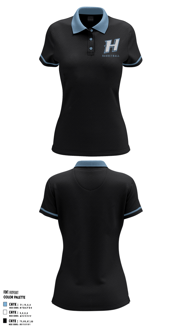 Women's Short Sleeve Performance Polo, Huntingtown Girls Basketball, Women's Basketball, Teamtime, Team time, sublimation, custom sports apparel, team uniforms, spirit wear, spiritwear, sports uniforms, custom shirts, team store, custom team store, fundraiser sports, apparel fundraiser