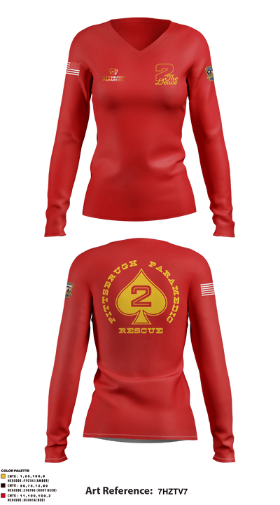 Pittsburgh EMS Medic 2 92160819 Women's Long Sleeve V-neck Shirt - 3